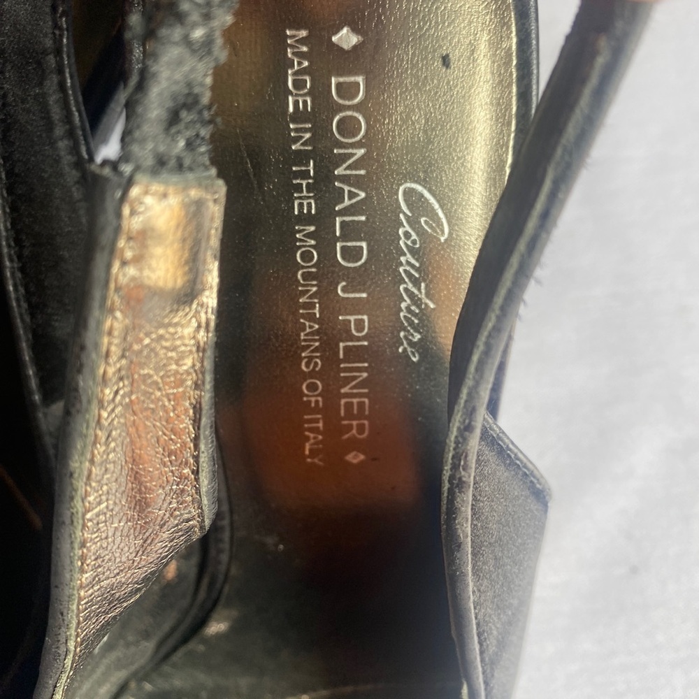 Donald J Pliner Couture Cruse 8N suede leather sling back pointy toe black jewel - Picture 6 of 8